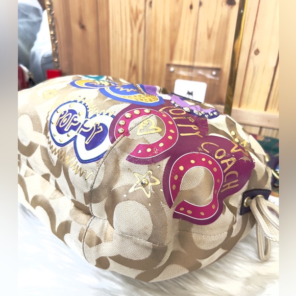 💜Coach Poppy Multicolor Signature Hobo Bag - Picture 12 of 16